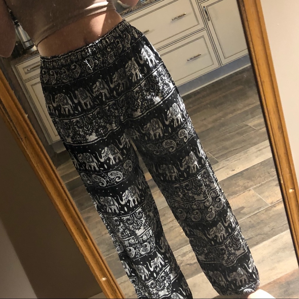 flowy printed pants